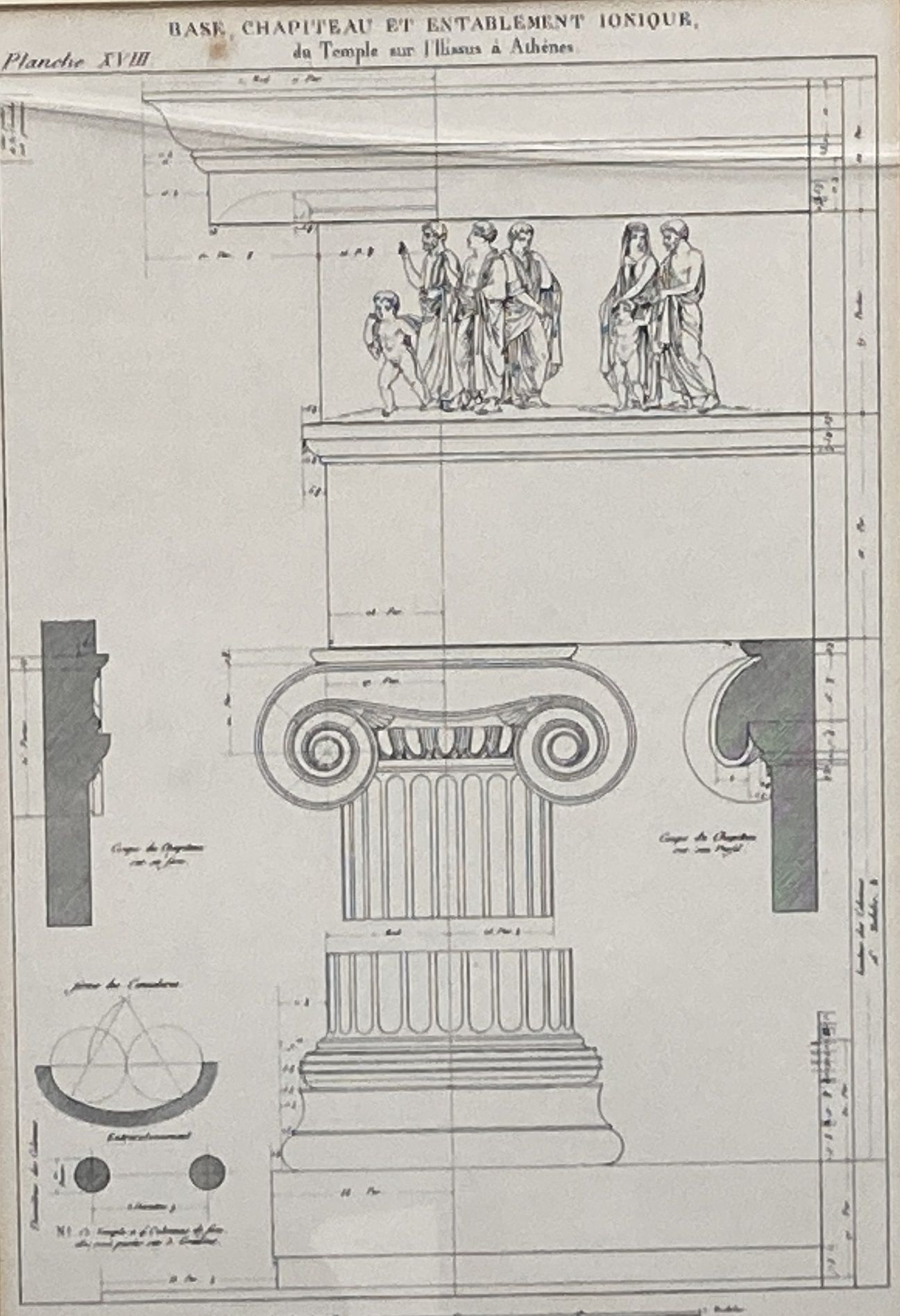 Three 19th century French architectural study engravings, 30 x 21cm